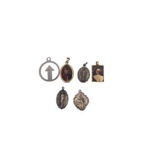 Vintage Catholic Religious Mixed Lot of 6 Pendents St. Jude, Nun, Priest, Mary‎